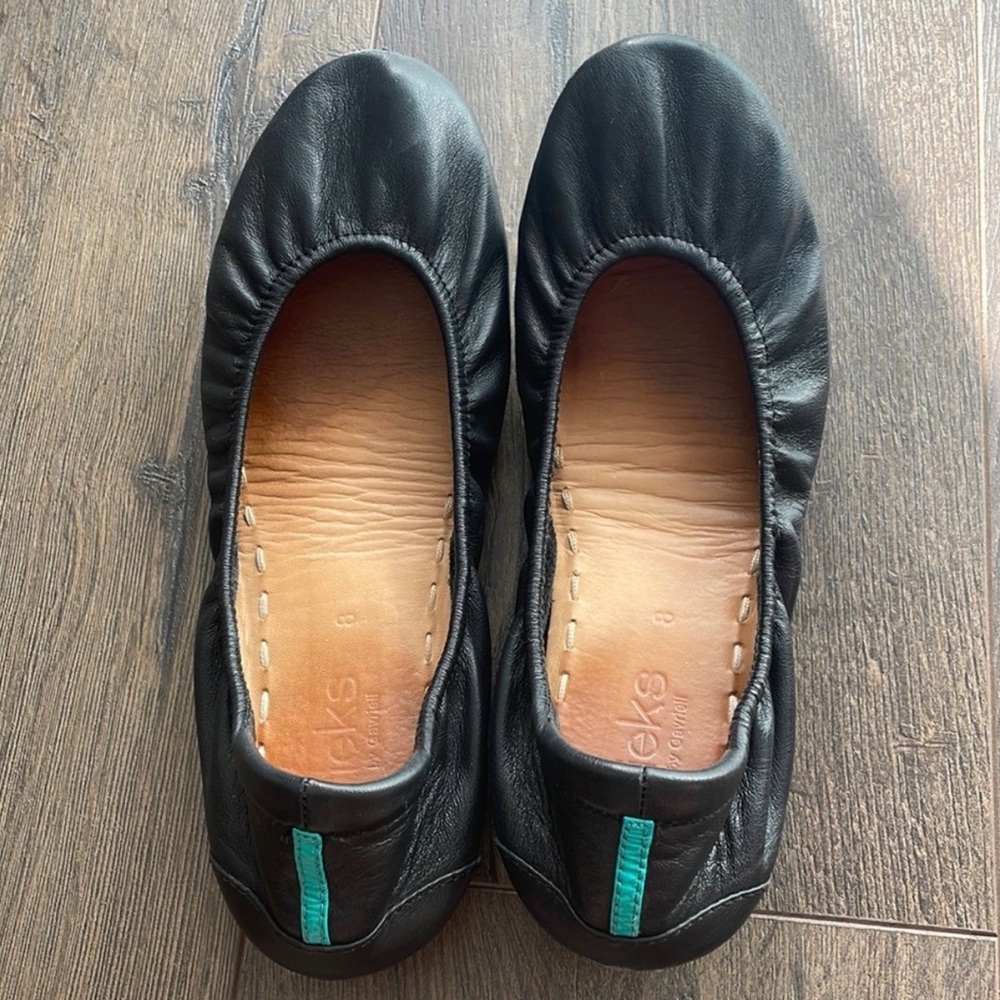 Tieks Matte Black Leather Ballet Flats